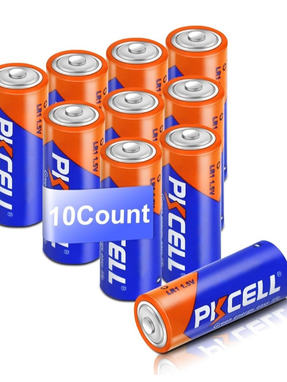 PKCELL N Size LR1 1.5V Alkaline Batteries 10 Pack MN9100 E90